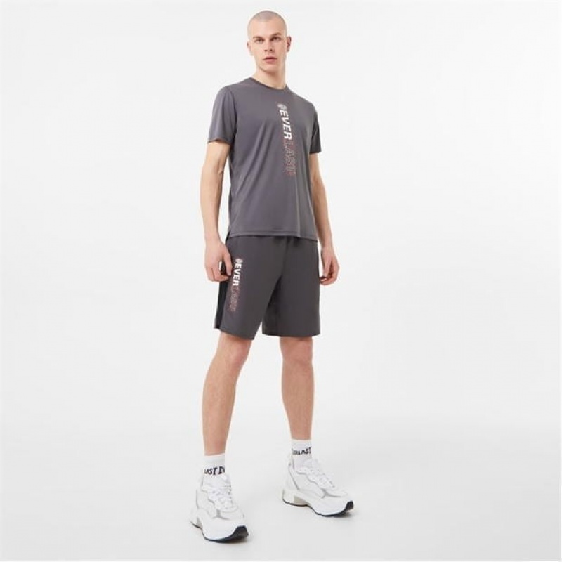 Grey Everlast Performance 9 inch Men's Shorts | 73856CFWD