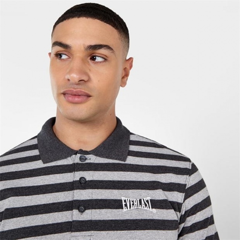 Grey Everlast Pique Men's Polo | 05794LKMI