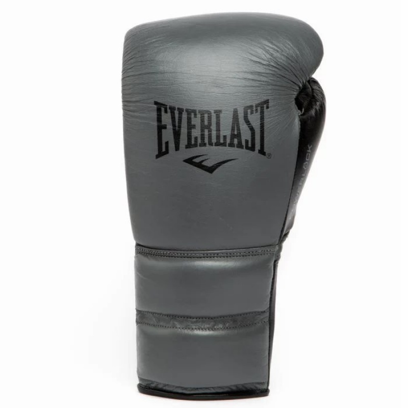 Grey Everlast Powerlock2 Pro Fight Unisex Boxing Gloves | 45639UWSD