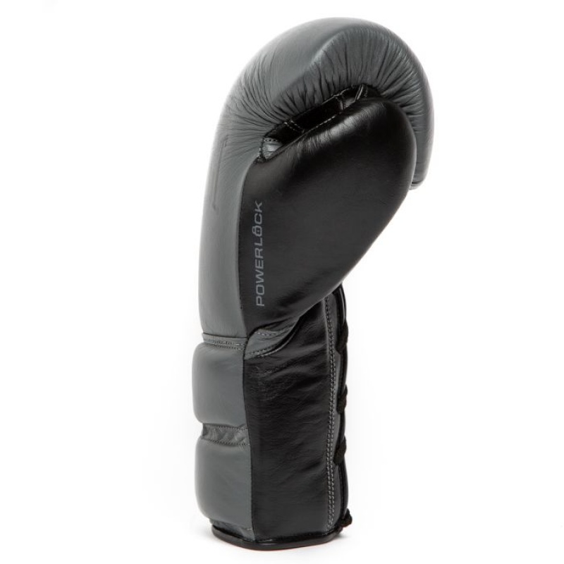 Grey Everlast Powerlock2 Pro Fight Unisex Boxing Gloves | 45639UWSD