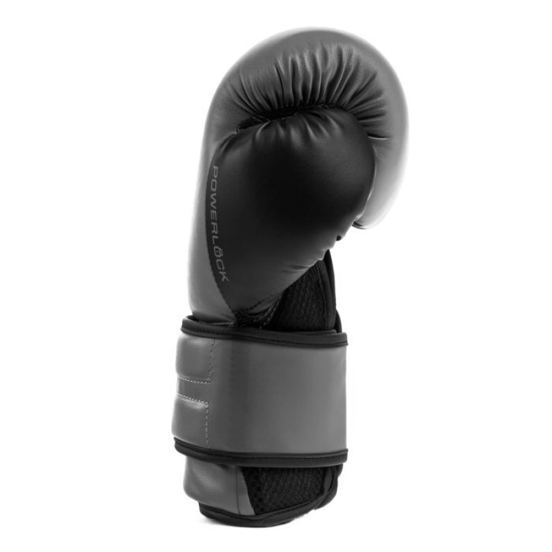 Grey Everlast Powerlock2 Training Unisex Boxing Gloves | 80142JLIP