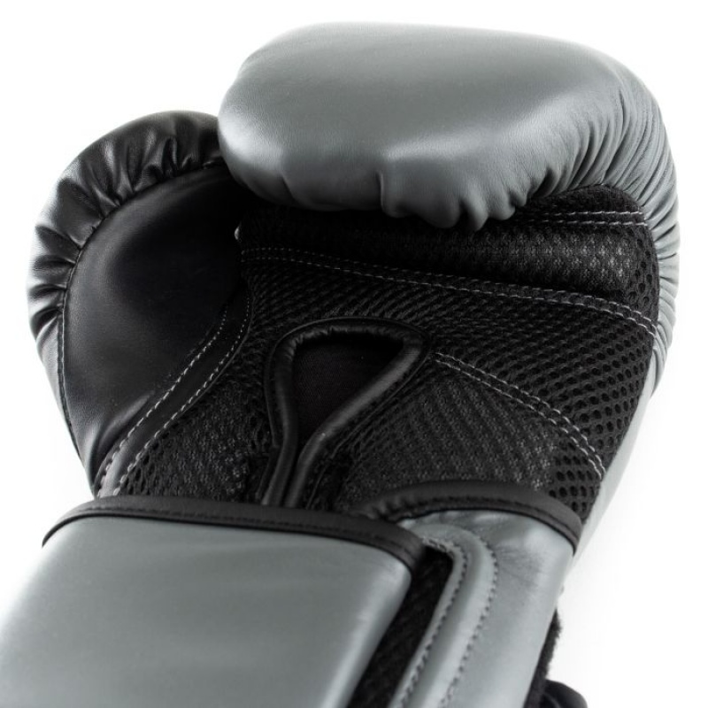 Grey Everlast Powerlock2 Training Unisex Boxing Gloves | 80142JLIP