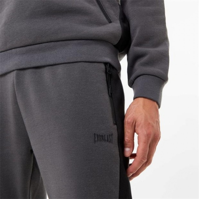 Grey Everlast Premium Closed Hem Men's Sweatpants & Joggers | 37681SZMT