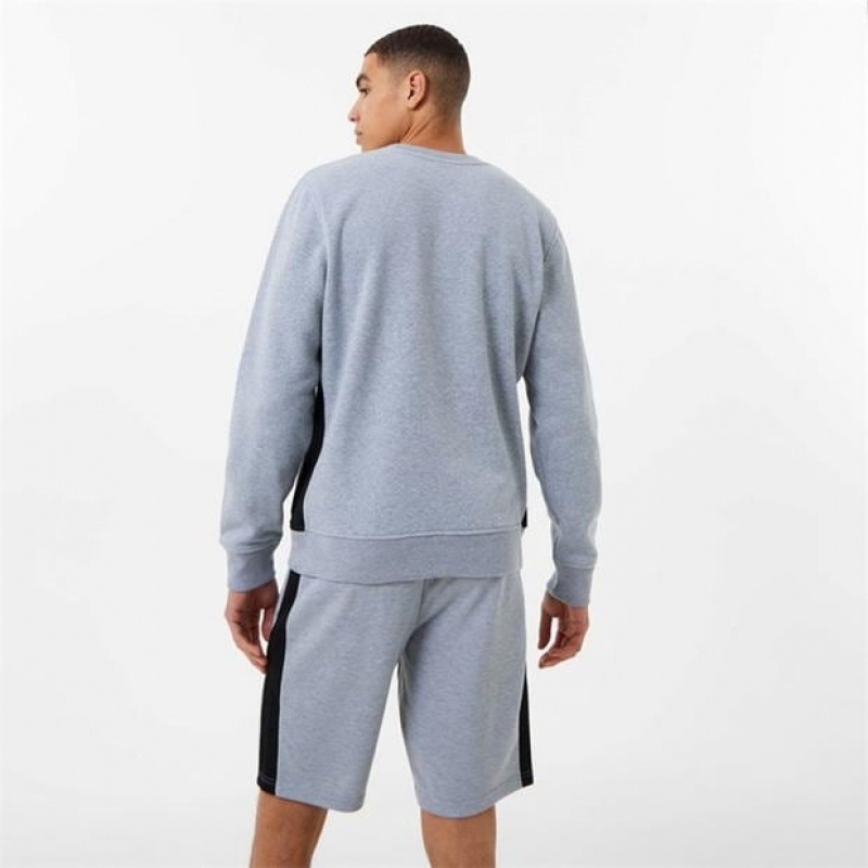 Grey Everlast Premium Crew Men's Sweatshirt | 93140RYWT