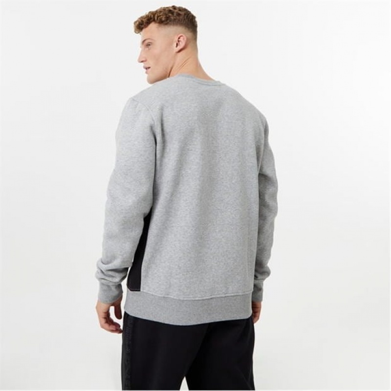 Grey Everlast Premium Crew Men's Sweatshirt | 42890KDBR