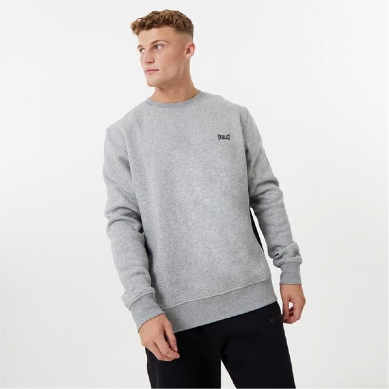 Grey Everlast Premium Crew Men\'s Sweatshirt | 42890KDBR