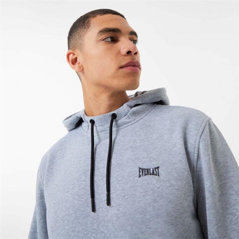 Grey Everlast Premium Overhead Men's Hoodie | 65091GSYH