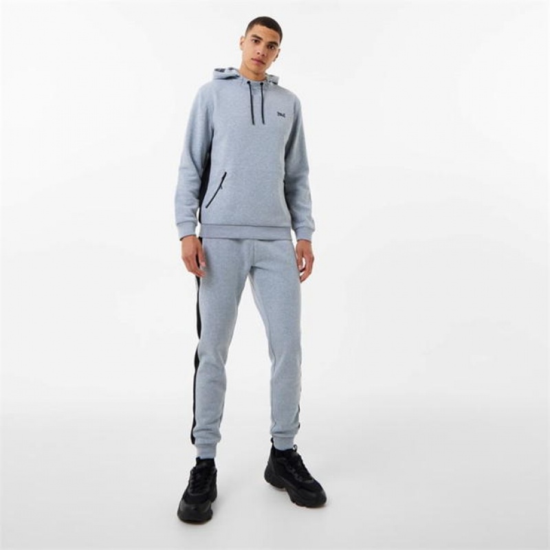 Grey Everlast Premium Overhead Men's Hoodie | 65091GSYH