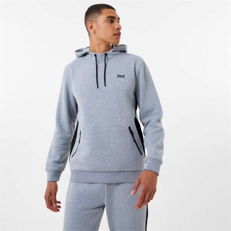 Grey Everlast Premium Overhead Men\'s Hoodie | 65091GSYH