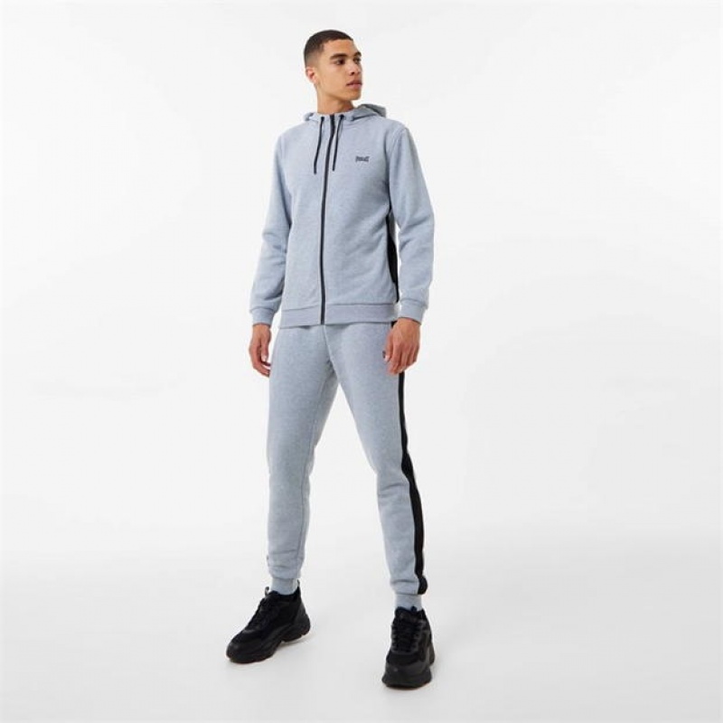 Grey Everlast Premium Zip Through Men's Hoodie | 19860UFYZ