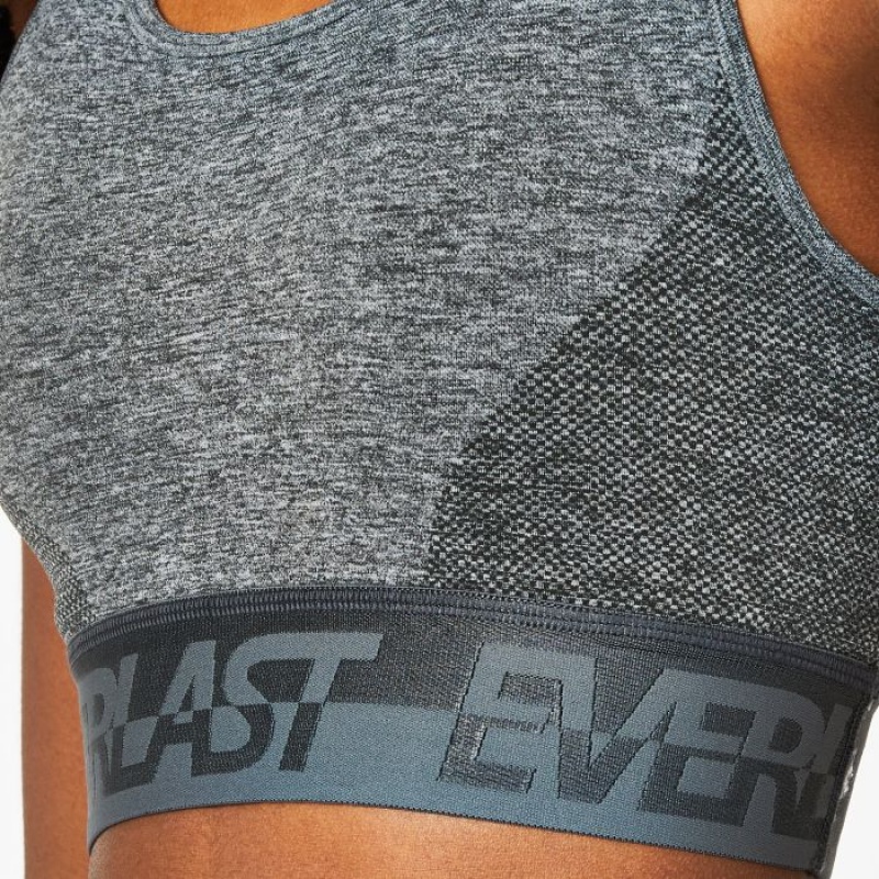 Grey Everlast Seamless Paneled Women's Sports Bra | 80291OBUQ