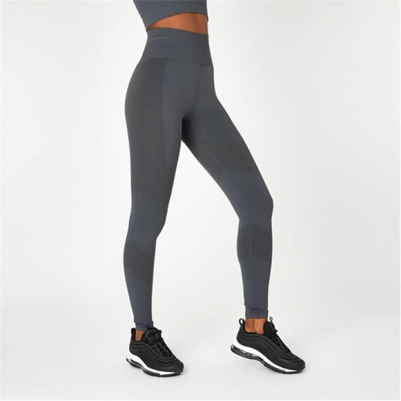 Grey Everlast Super High Waisted Racer Women's Legging | 73648IZWL