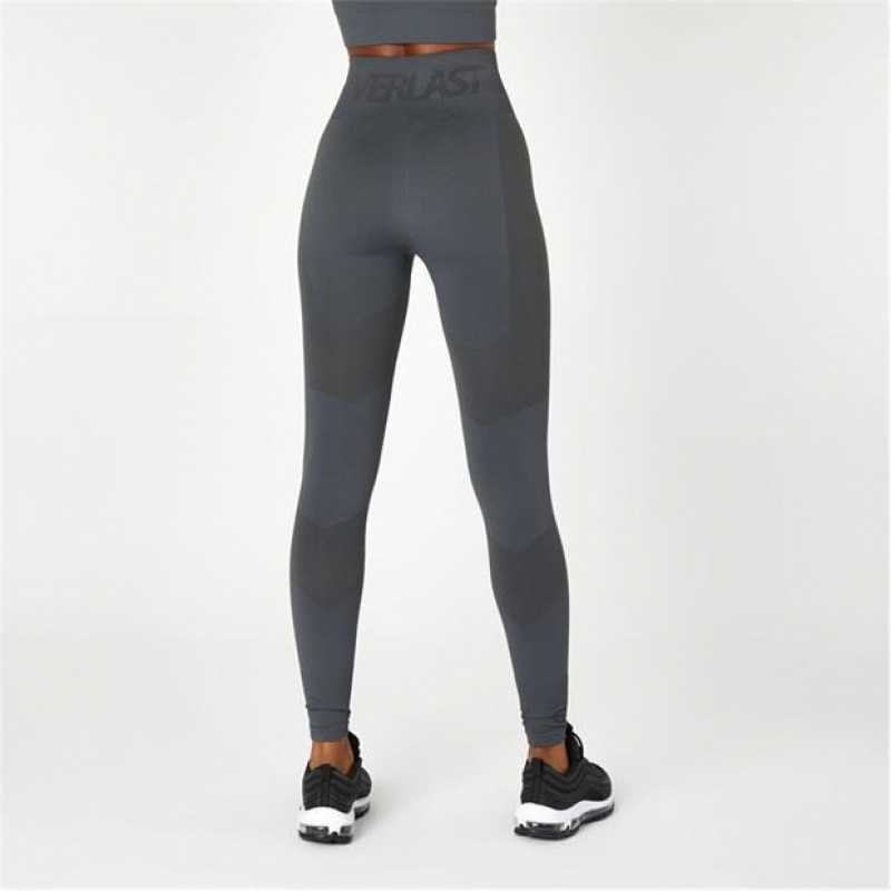 Grey Everlast Super High Waisted Racer Women's Legging | 73648IZWL