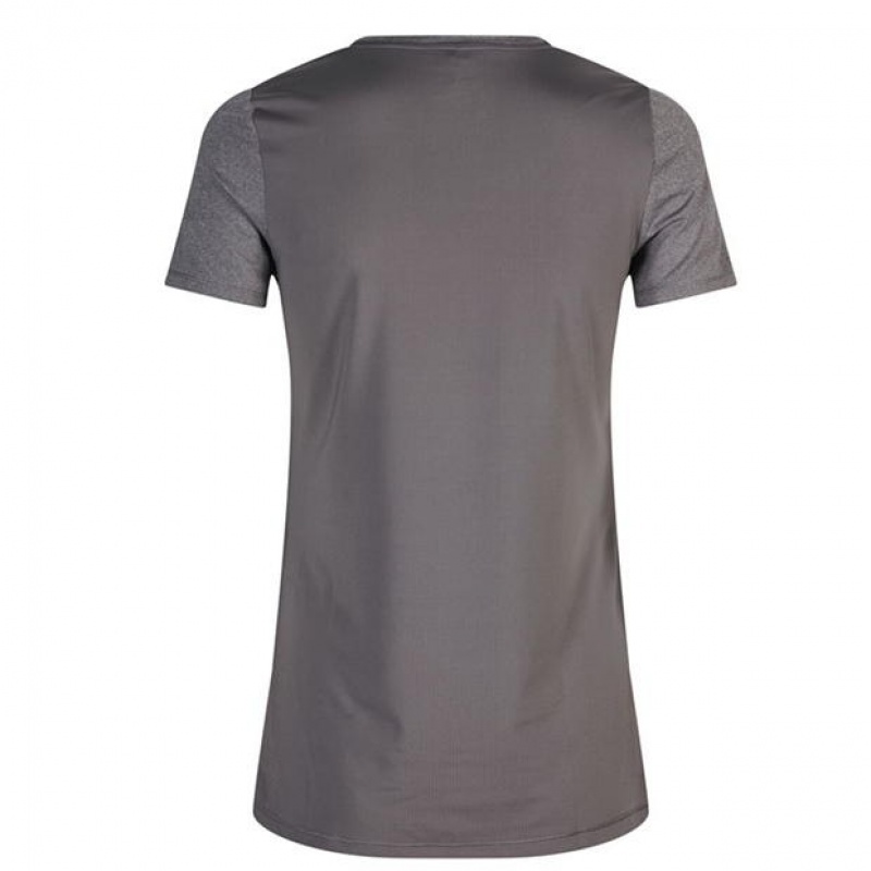 Grey Everlast V Neck Mesh Women's T-Shirt | 73496RTGD