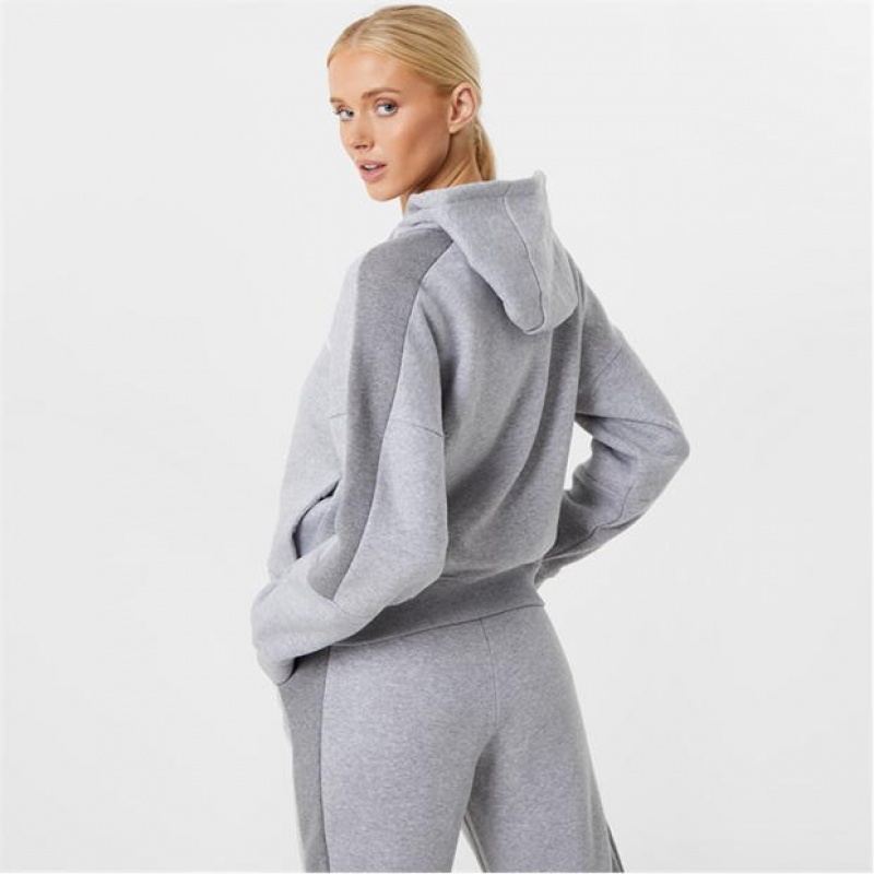 Grey Everlast X Block Zip Women's Hoodie | 47532MHWE