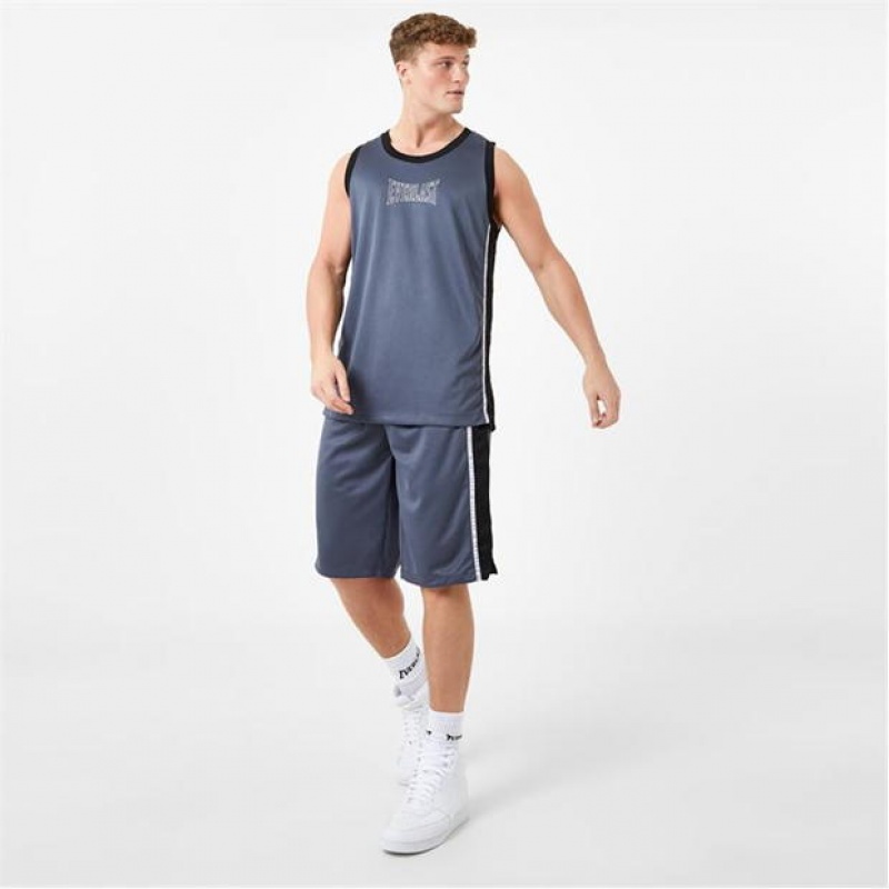 Grey Everlast X Ovie Soko Premium Men's Baketball Jersey | 52084JAPU