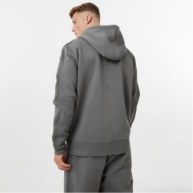 Grey Everlast Zip Men's Hoodie | 85120UBOD