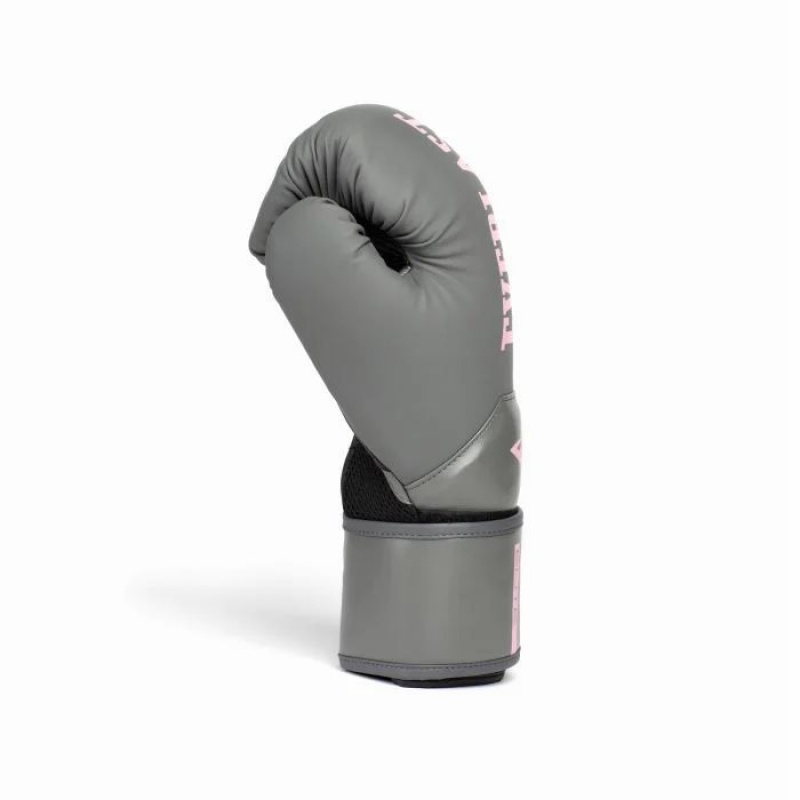 Grey Pink Everlast Elite 2 Unisex Boxing Gloves | 32107HOVE