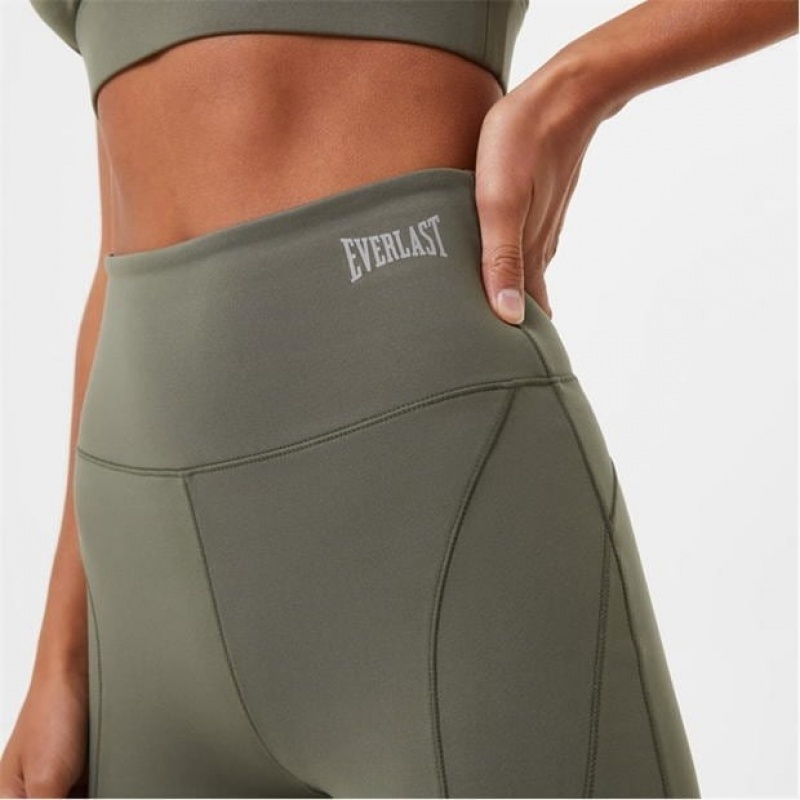 Khaki Everlast Contour Women's Shorts | 51679YSUI