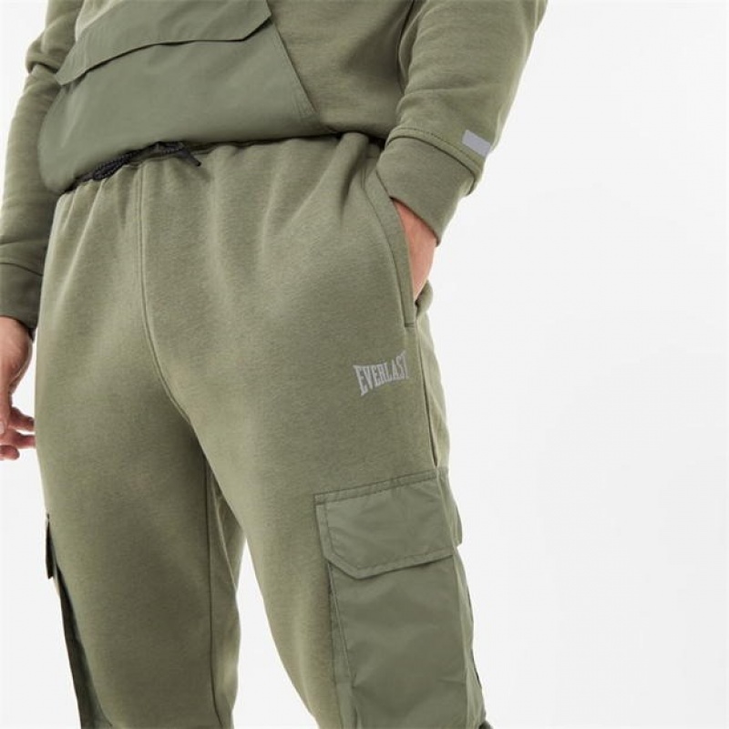 Khaki Everlast Fleece Cargo Men's Sweatpants & Joggers | 01624XBWG