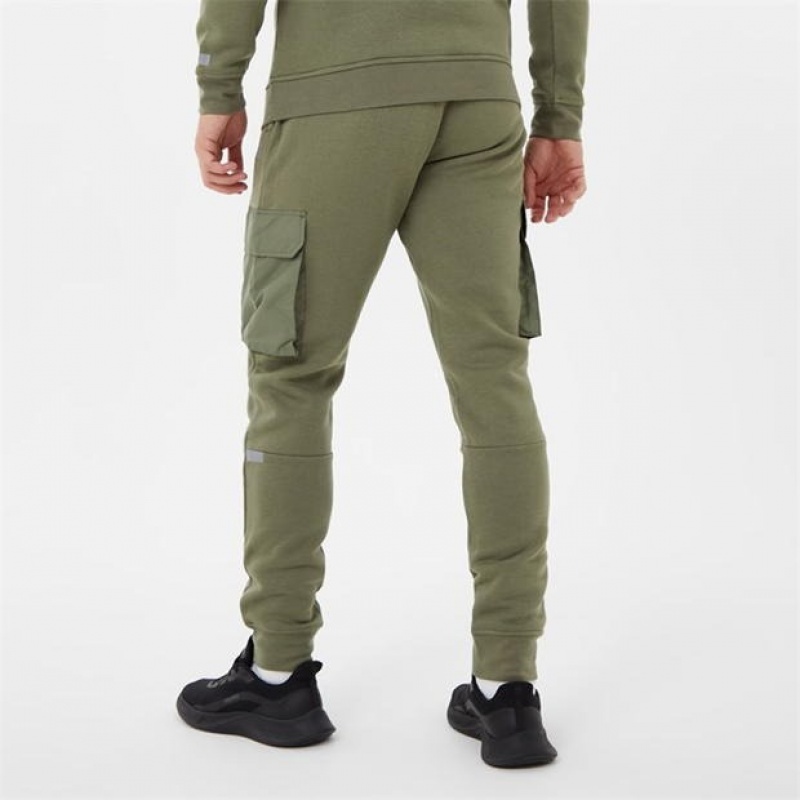 Khaki Everlast Fleece Cargo Men's Sweatpants & Joggers | 01624XBWG