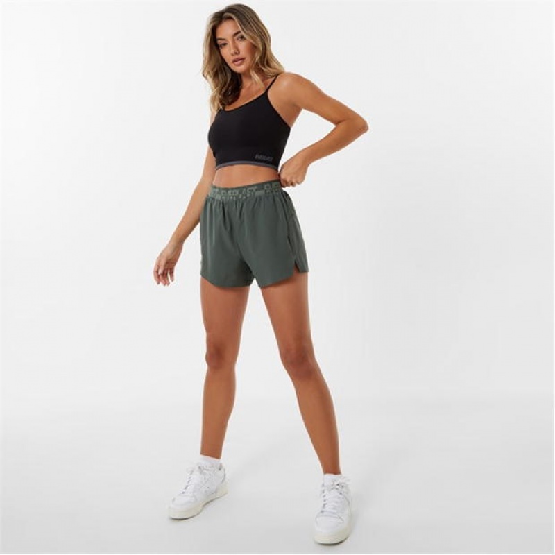 Khaki Everlast Woven Women's Shorts | 58340TYIA