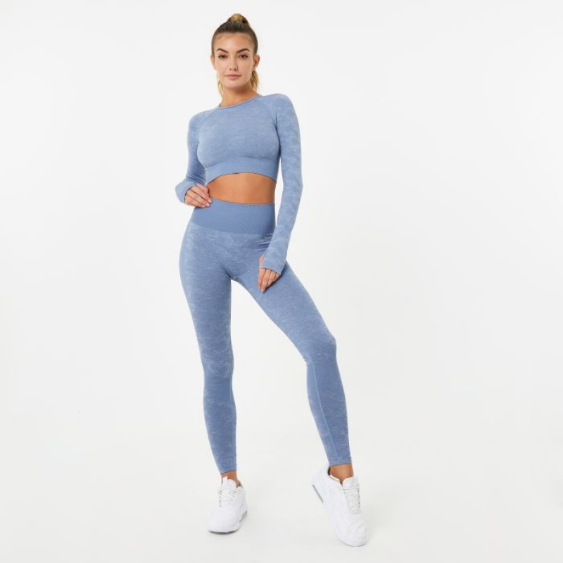 Light Blue Everlast Seamless Camo Women's Legging | 74069AZRW