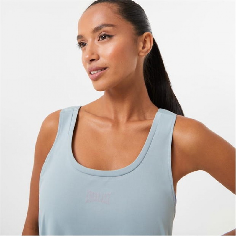 Light Grey Everlast Cross Back Women's Tank Top | 18957CHIE