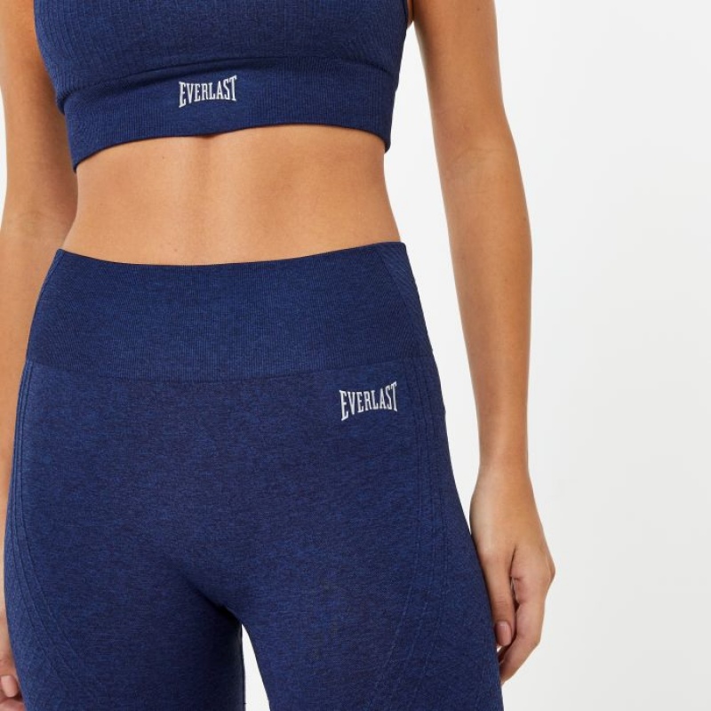 Navy Blue Everlast Seamless Women's Legging | 89216TAOH