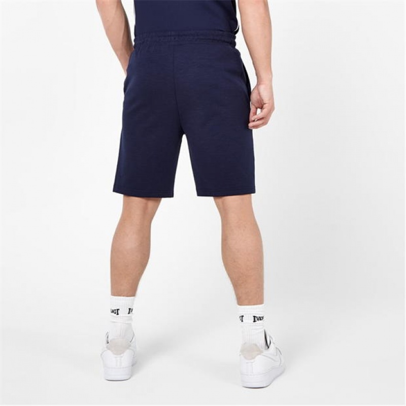 Navy Everlast Elite Fleece Men's Shorts | 74650OMXE