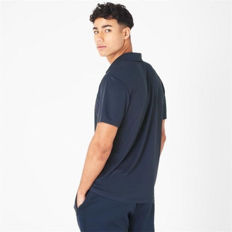 Navy Everlast Logo Men's Polo | 97426JYBH