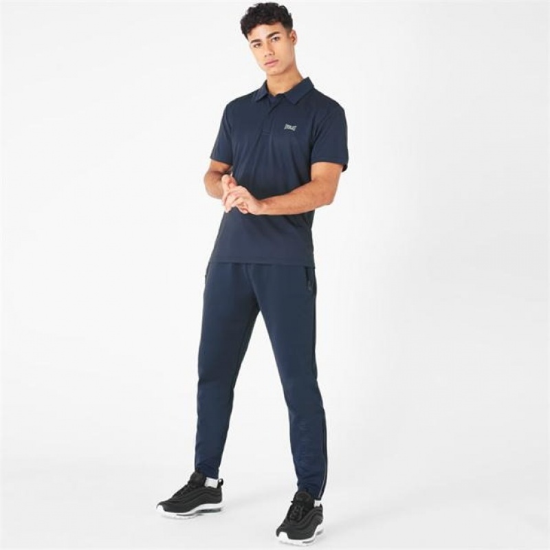 Navy Everlast Logo Men's Polo | 97426JYBH