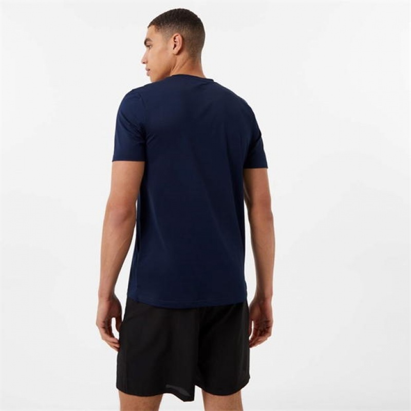 Navy Everlast Oval Logo Men's T-Shirt | 16037DIHU