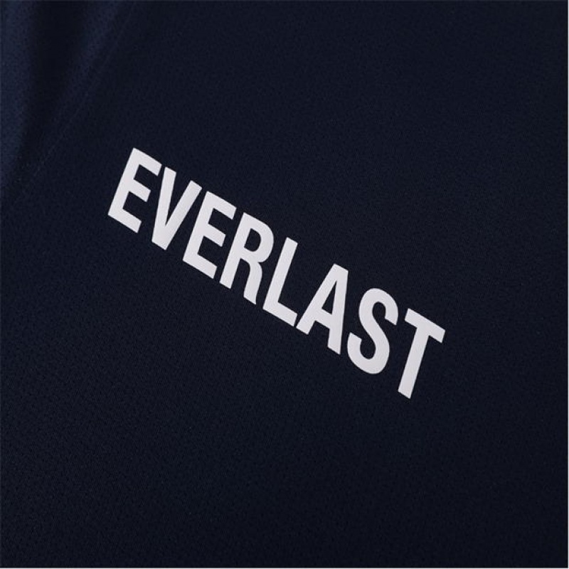 Navy Everlast Oval Logo Men's T-Shirt | 16037DIHU