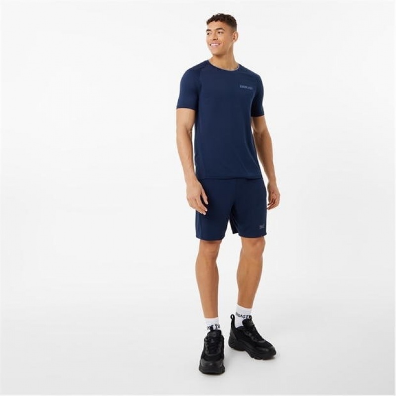 Navy Everlast Poly 8 Men's Shorts | 43721MBAH