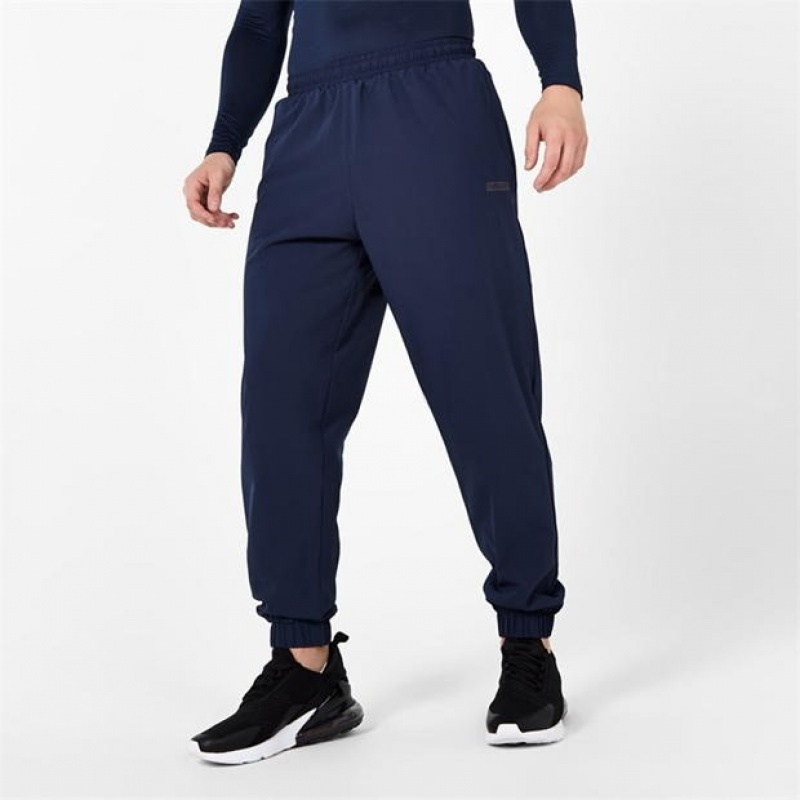 Navy Everlast Woven Track Men's Sweatpants & Joggers | 13294NTXK