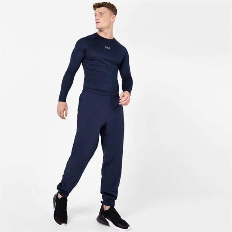 Navy Everlast Woven Track Men\'s Sweatpants & Joggers | 13294NTXK