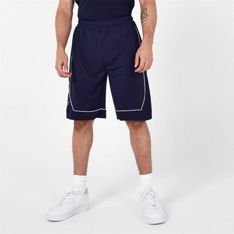 Navy White Everlast Basketball Men's Shorts | 93041QIOW