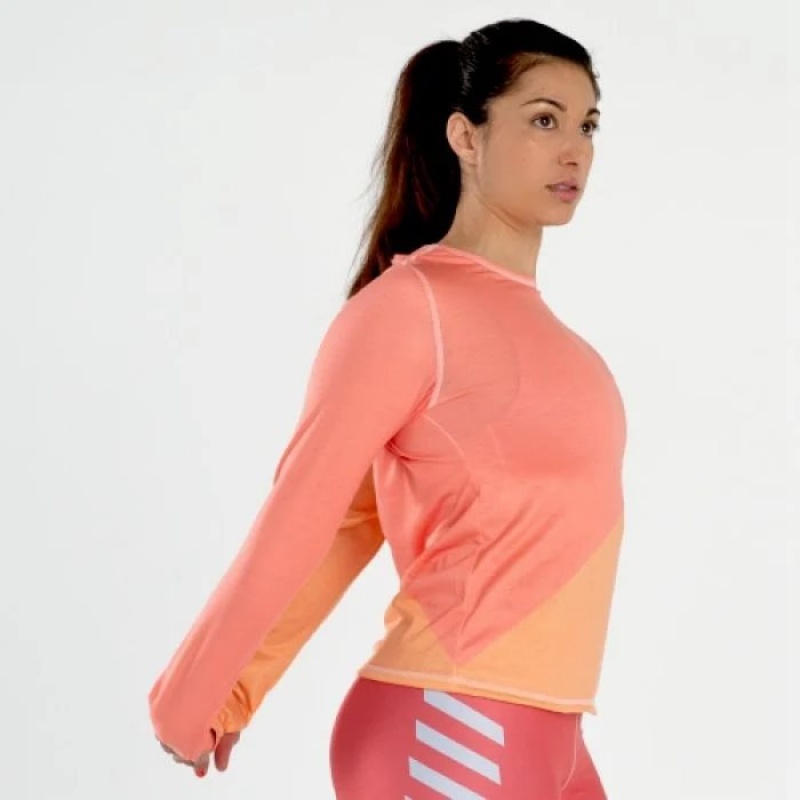 Orange Everlast Colorplay Long Sleeve Women's T-Shirt | 28965CAYW