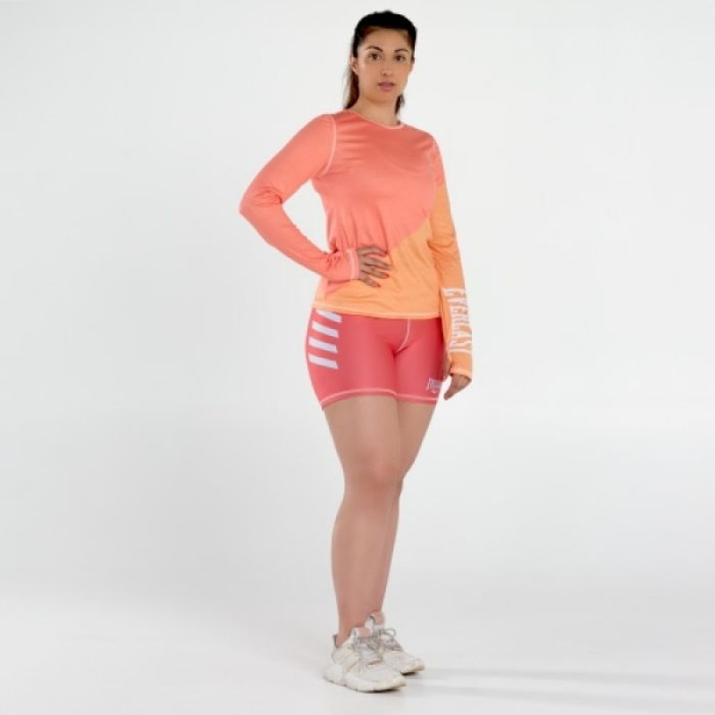 Orange Everlast Colorplay Long Sleeve Women's T-Shirt | 28965CAYW