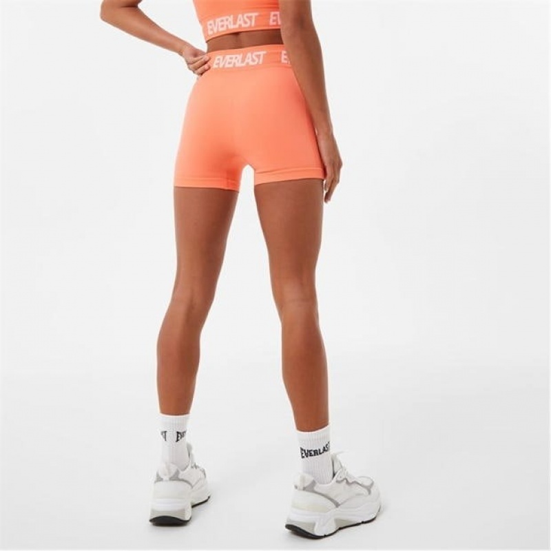 Orange Everlast Seamless 3 Inch Women's Shorts | 35291IWGV