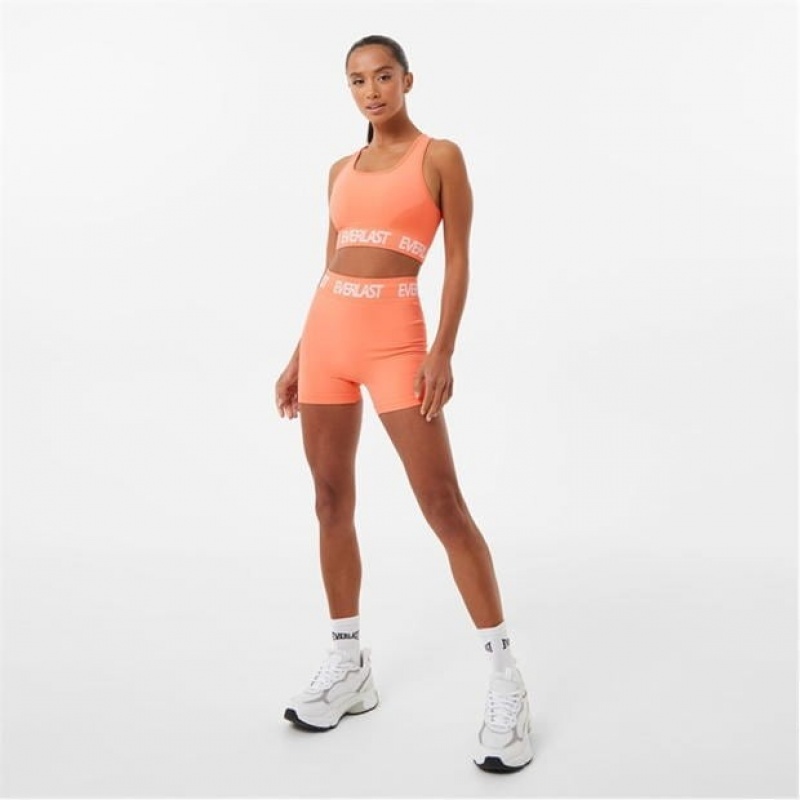 Orange Everlast Seamless 3 Inch Women's Shorts | 35291IWGV