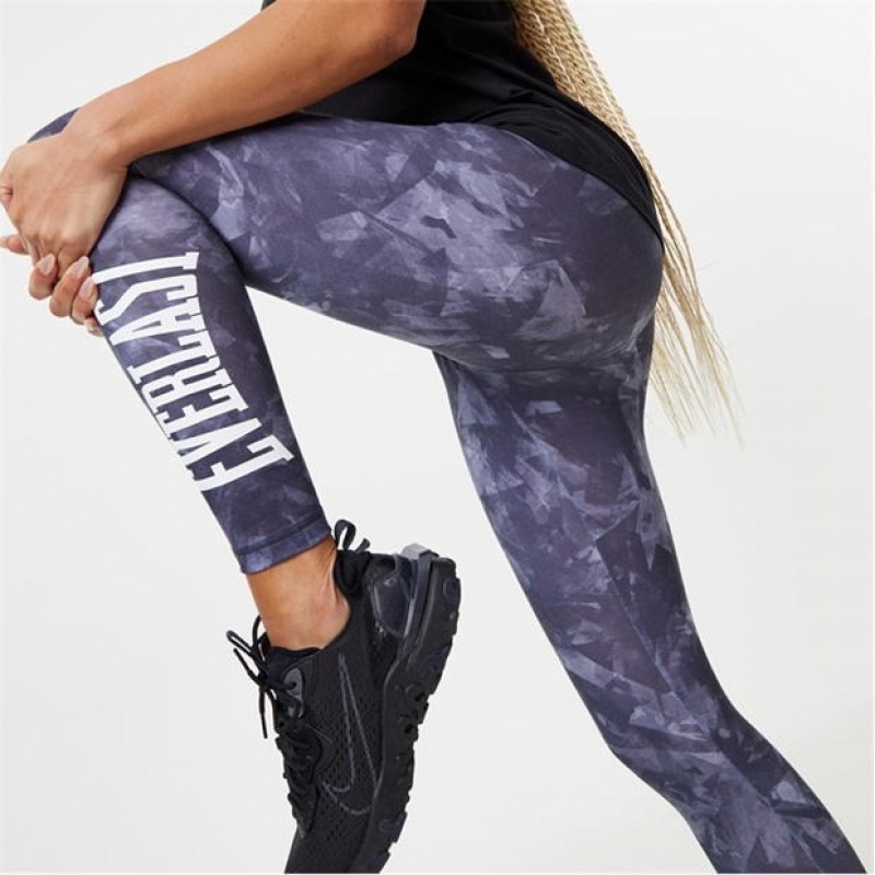 Purple Everlast Large Logo Women's Legging | 67438JNAC