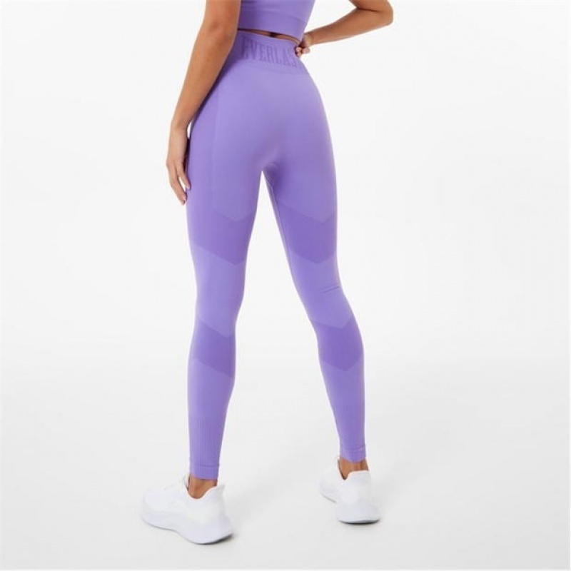 Purple Everlast Super High Waisted Racer Women's Legging | 30247AZLS