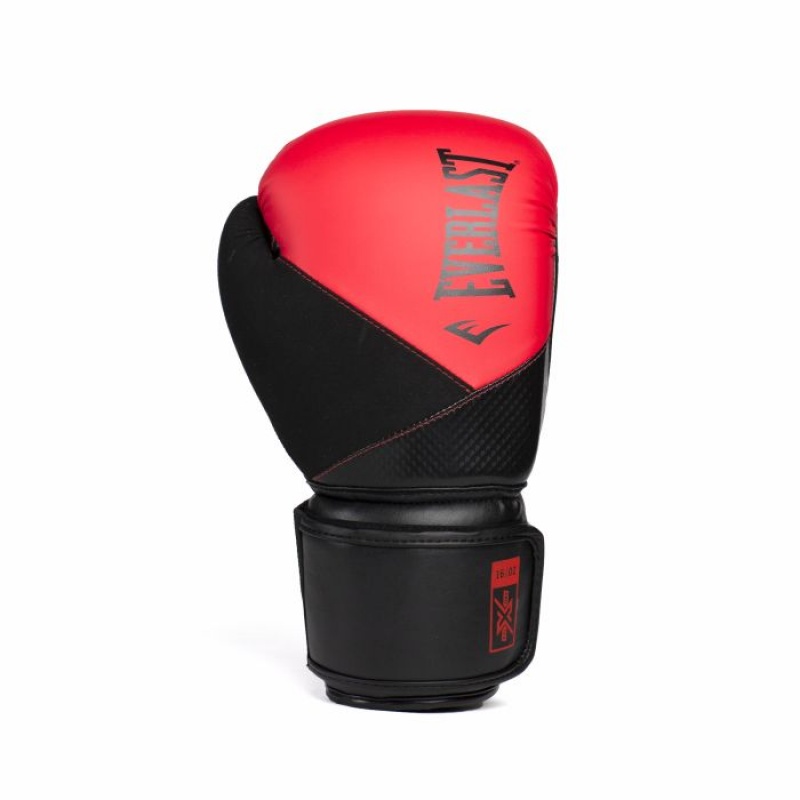 Red Black Everlast Protex Unisex Boxing Gloves | 24376BTJR