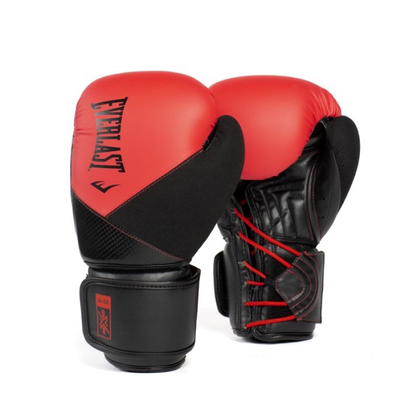 Red Black Everlast Protex Unisex Boxing Gloves | 24376BTJR