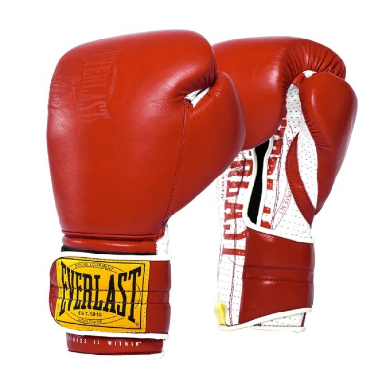 Red Everlast 1910 Classic Sparring Unisex Boxing Gloves | 14258FARS