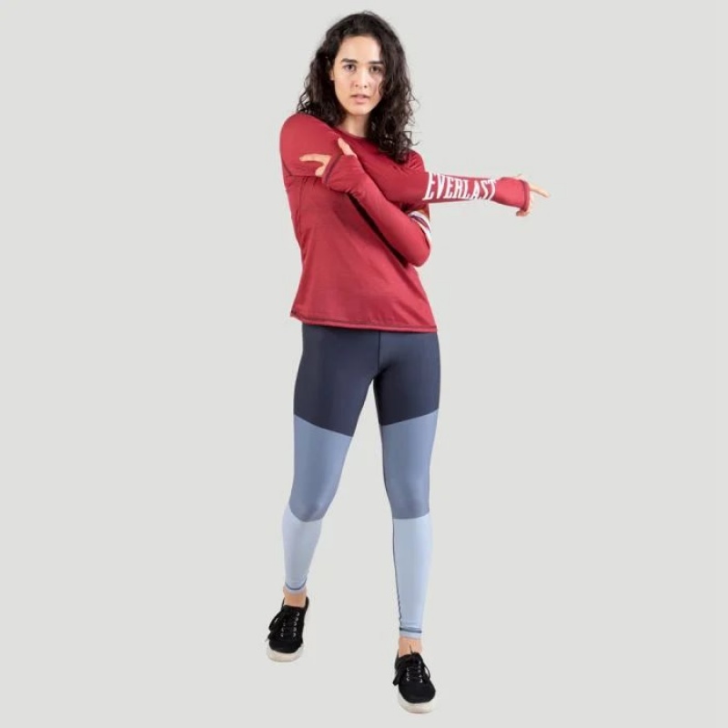 Red Everlast Colorplay Long Sleeve Women's T-Shirt | 95827HRFV