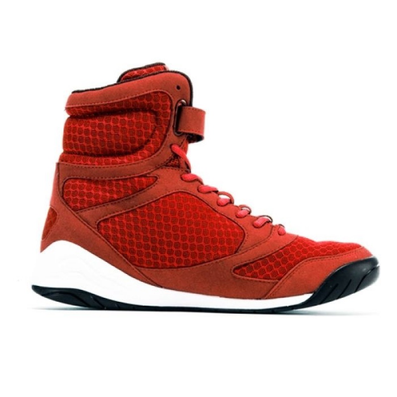 Red Everlast Elite High Top Men's Boxing Boots | 73250MYFU