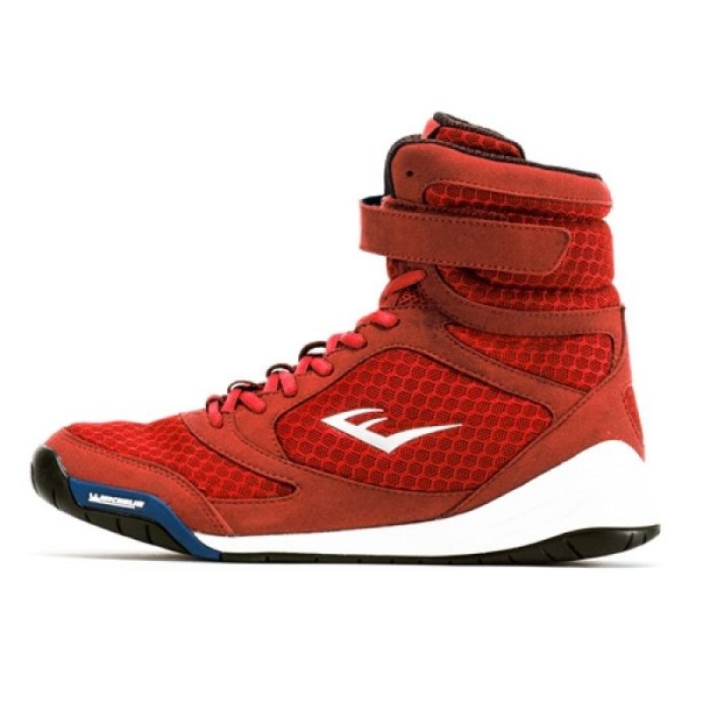 Red Everlast Elite High Top Men\'s Boxing Boots | 73250MYFU